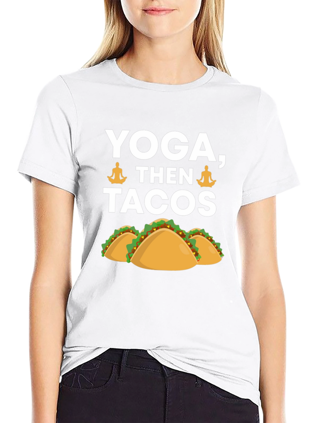 Yoga Then Tacos Graphic Tee - Black