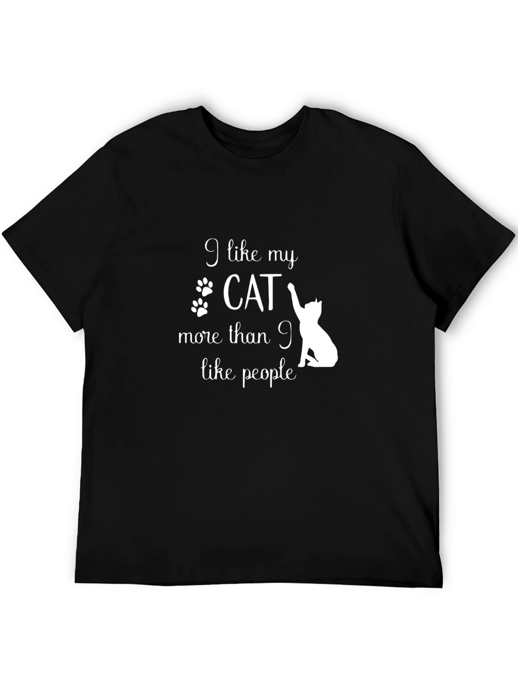 I Like My Cat T-Shirt - Black