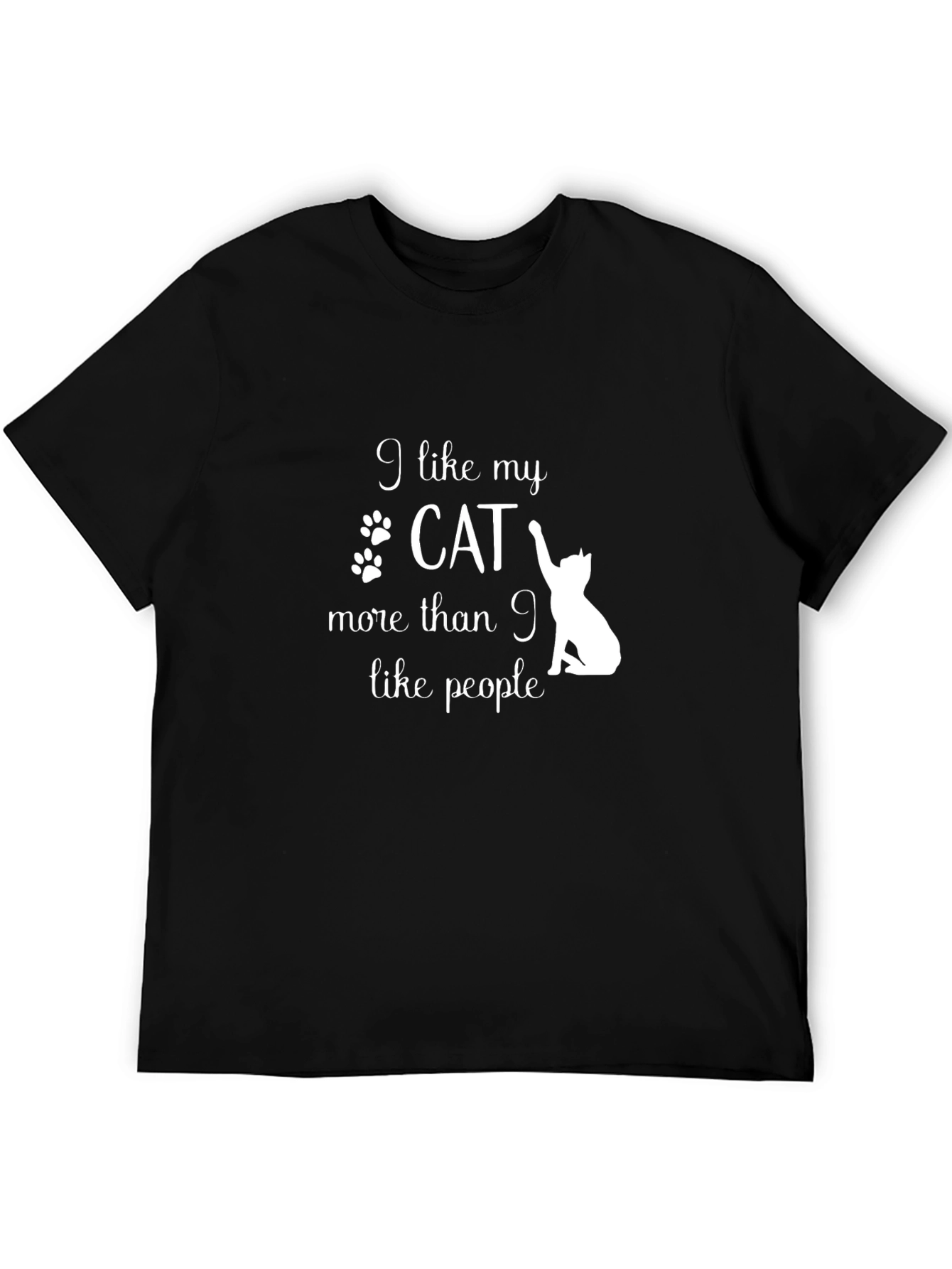 I Like My Cat T-Shirt - Black