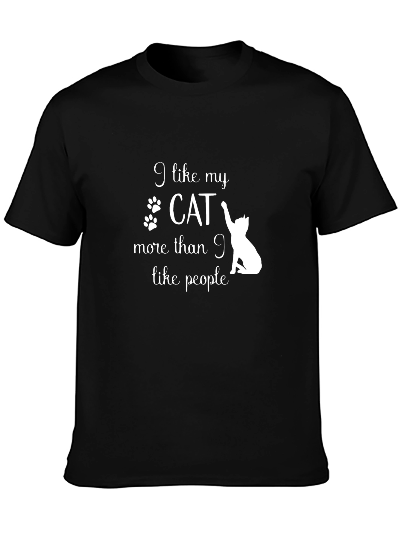 I Like My Cat T-Shirt - Black