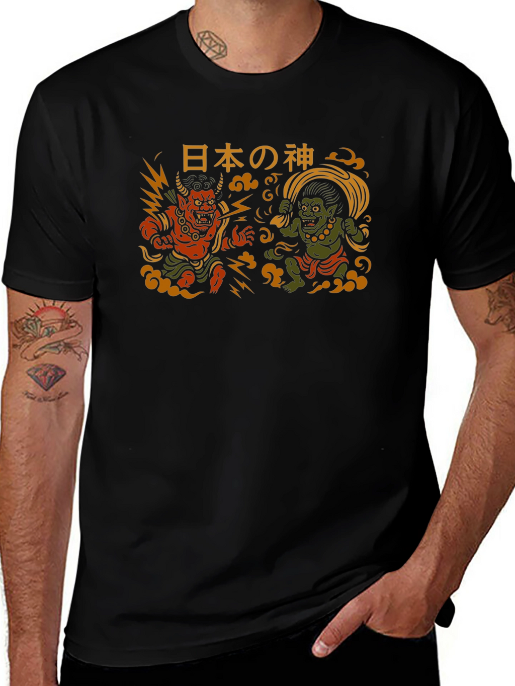 Japanese Gods Raijin and Fujin T-Shirt