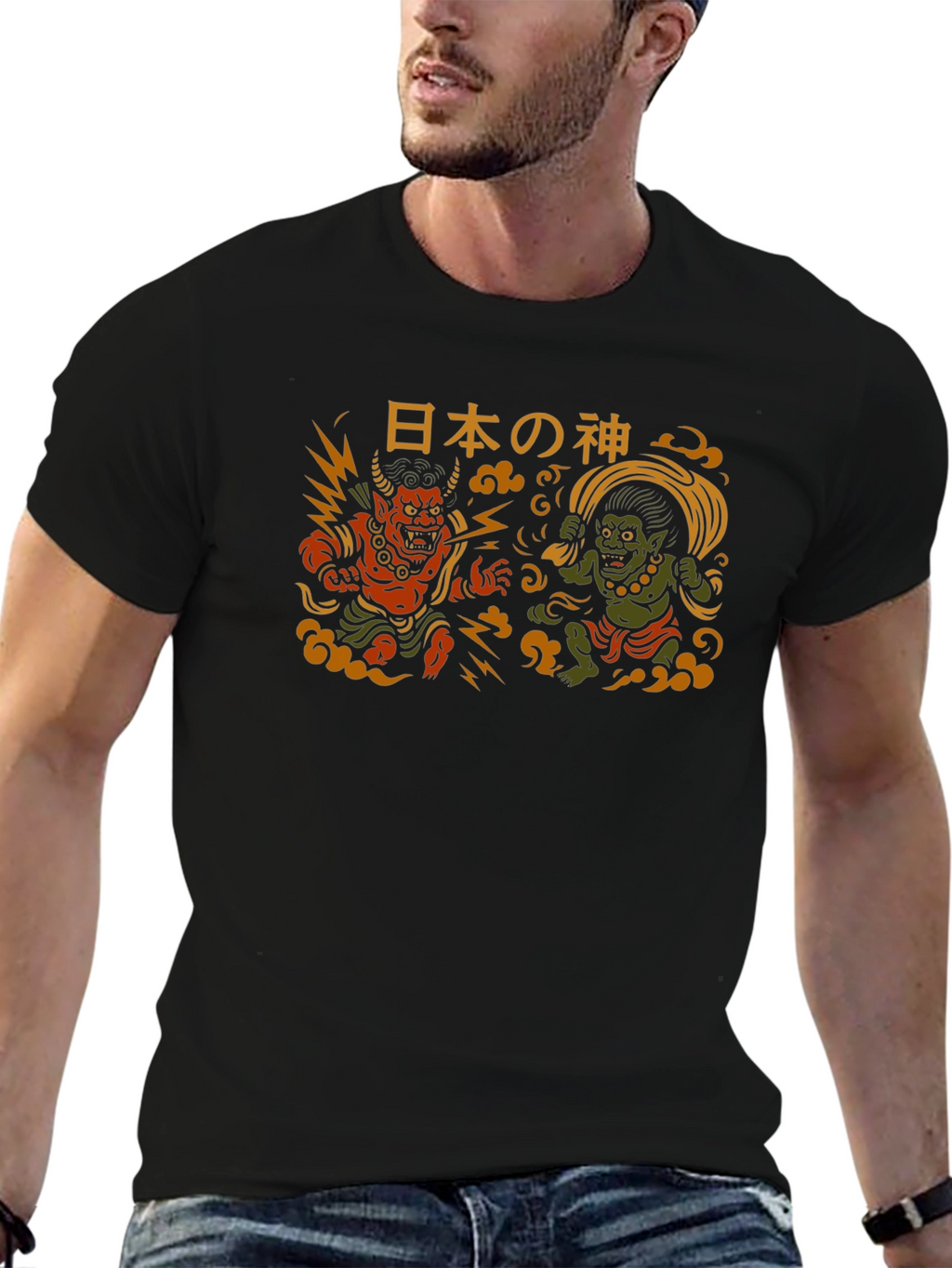 Japanese Gods Raijin and Fujin T-Shirt