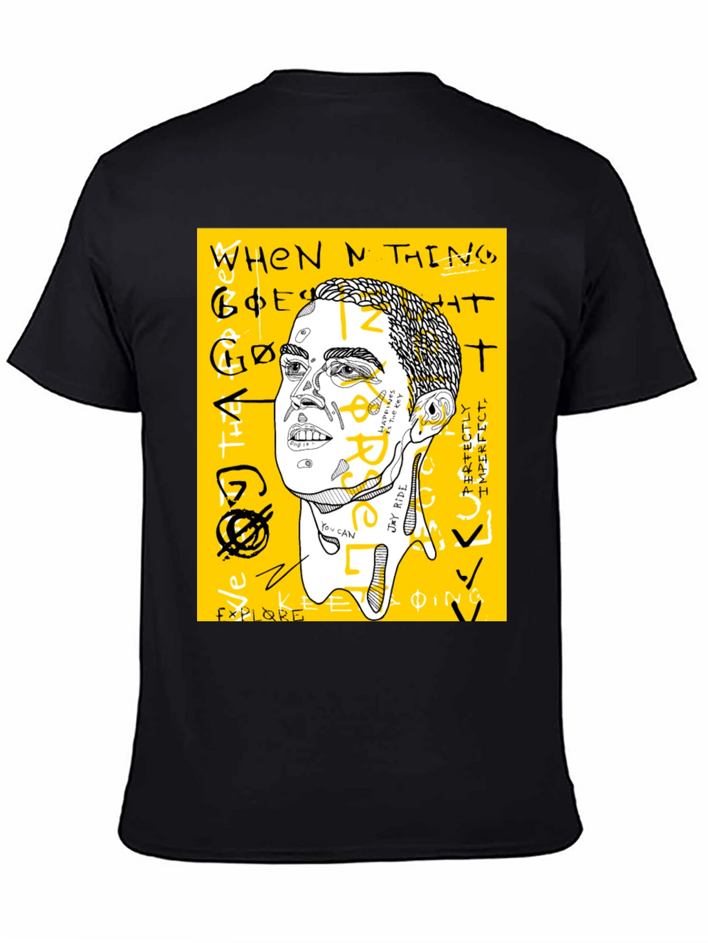 Graphic Print Crew Neck Tee - Jay Rider Art