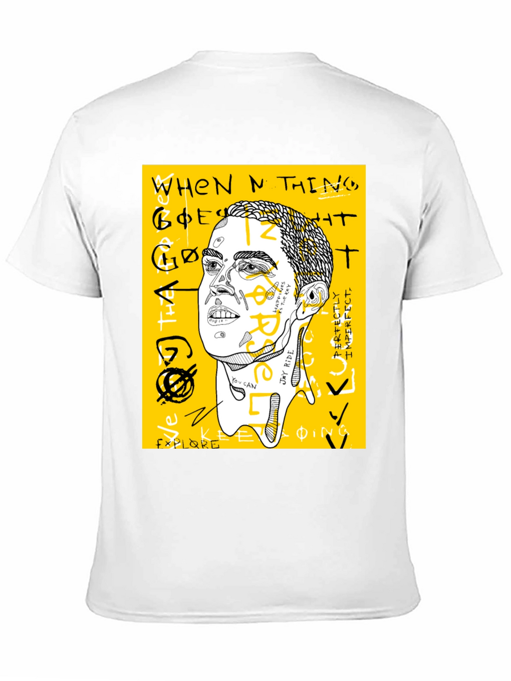 Graphic Print Crew Neck Tee - Jay Rider Art