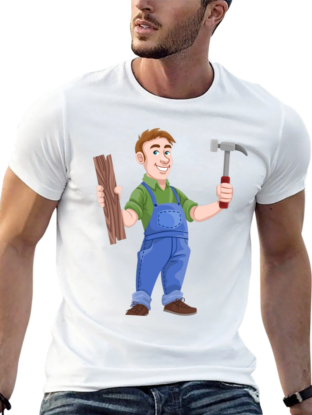 Carpenter Cartoon T-Shirt - Black