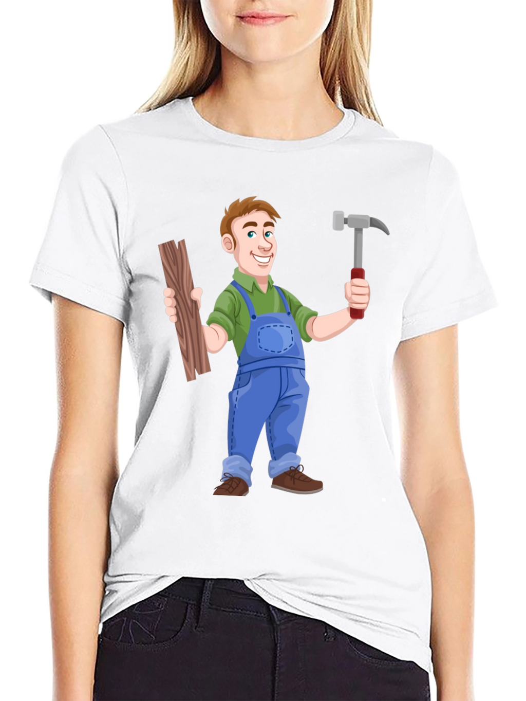 Carpenter Cartoon T-Shirt - Black