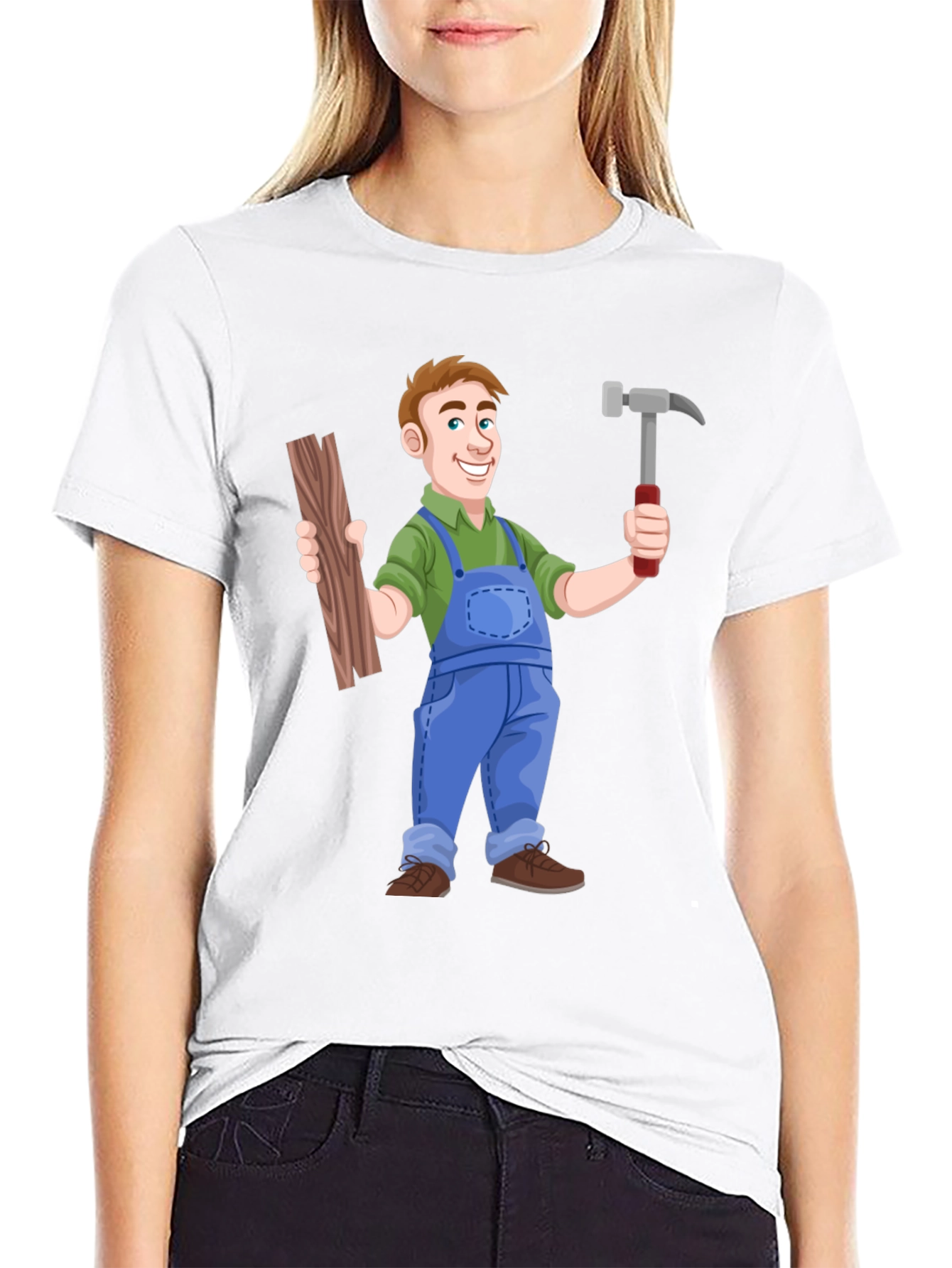 Carpenter Cartoon T-Shirt - Black