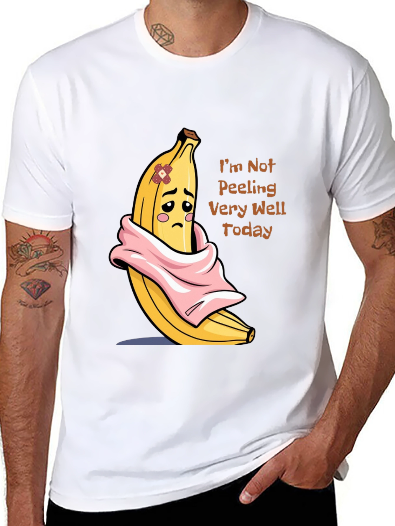 Funny Banana Graphic T-Shirt - Im Not Peeling Well