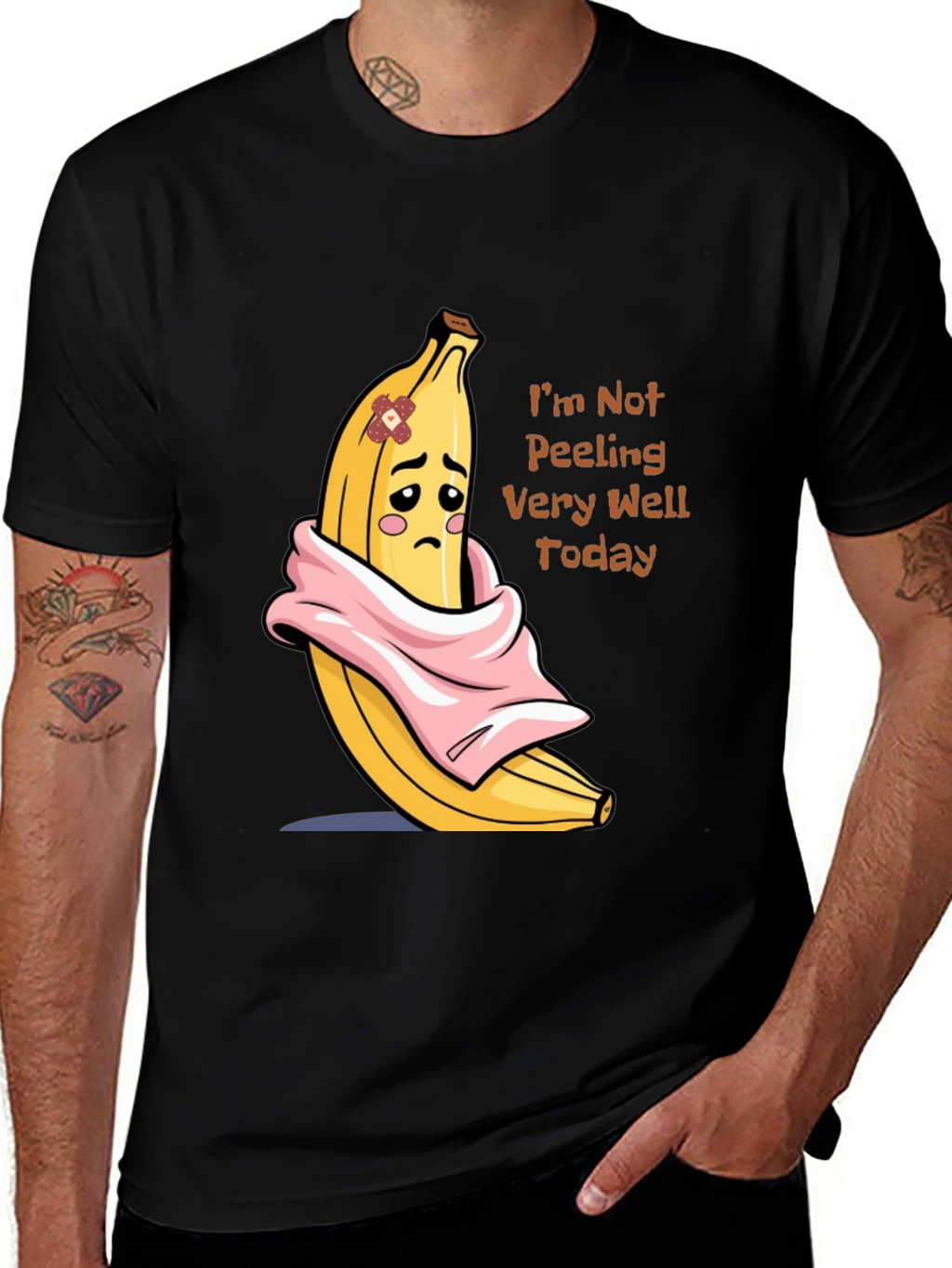 Funny Banana Graphic T-Shirt - Im Not Peeling Well