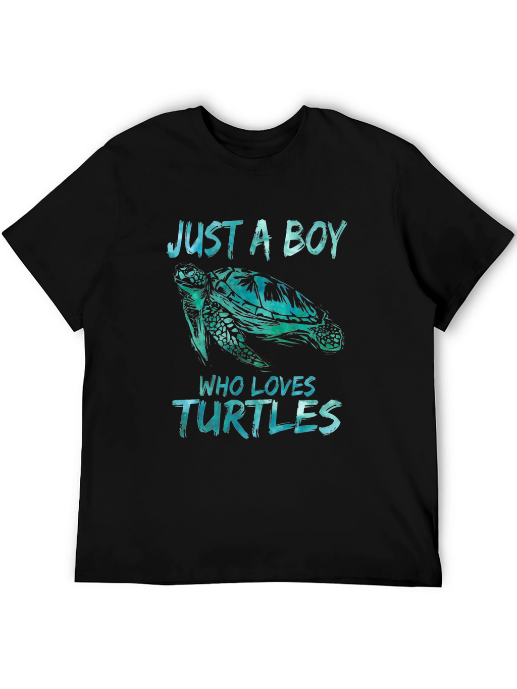 Just A Boy Who Loves Turtles T-Shirt Black