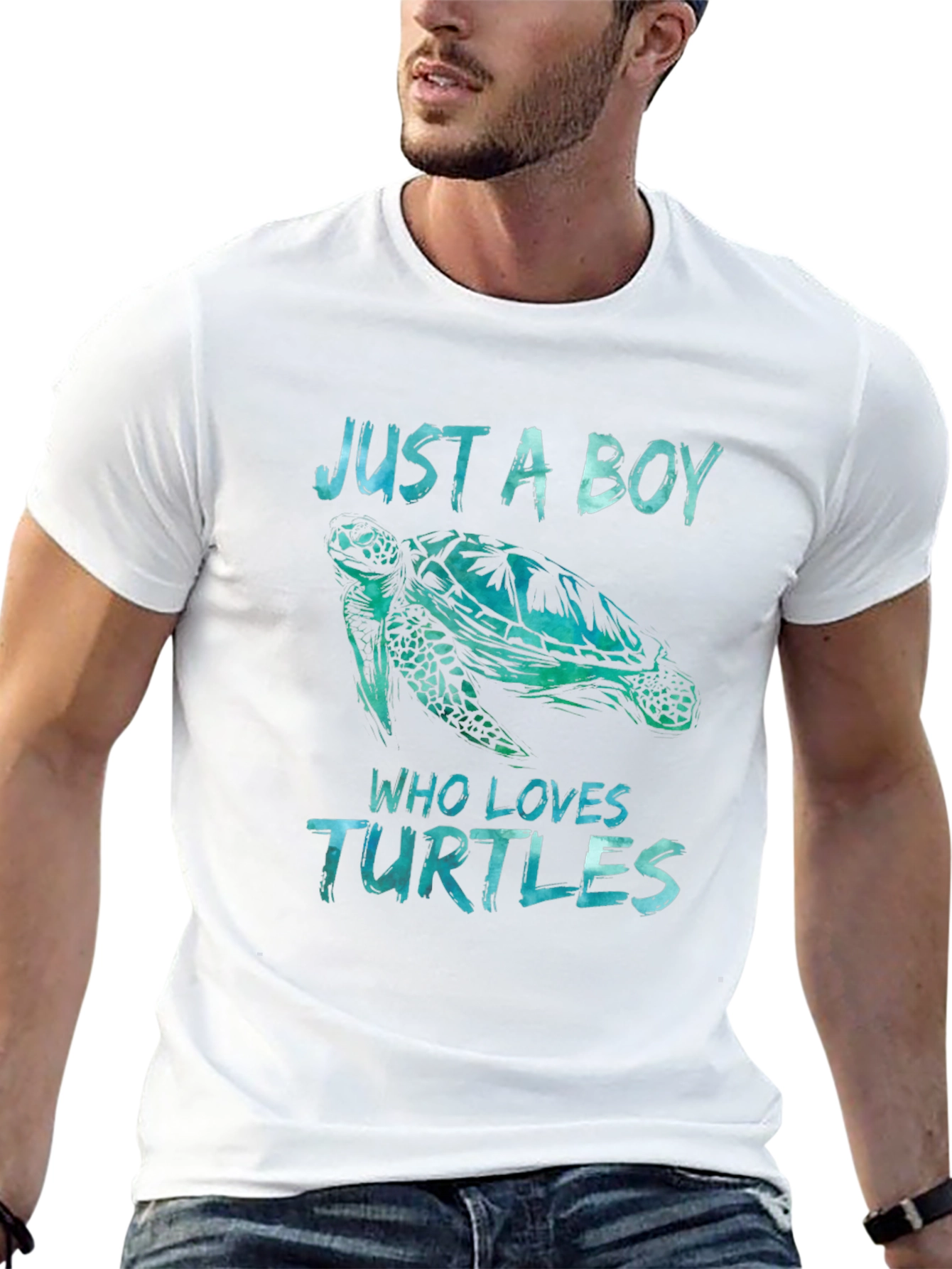 Just A Boy Who Loves Turtles T-Shirt Black