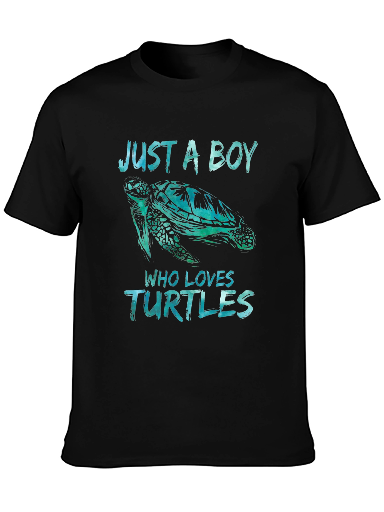 Just A Boy Who Loves Turtles T-Shirt Black