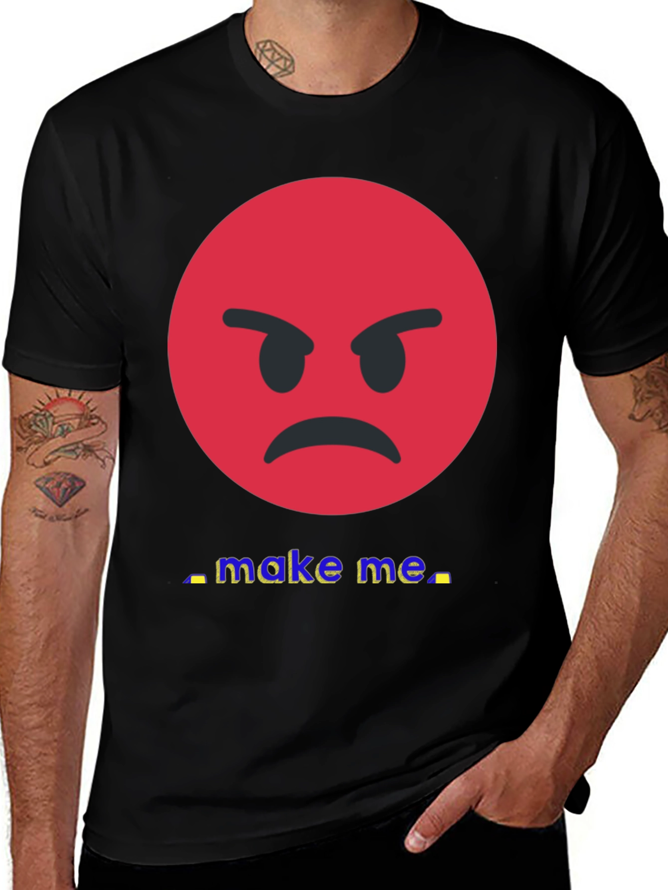 Angry Emoji Make Me Black T-Shirt