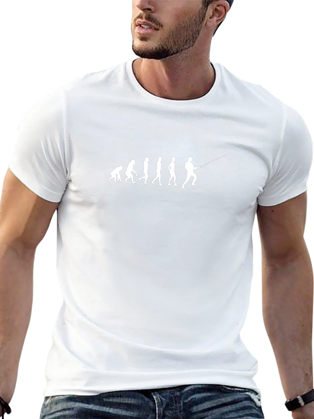 Evolution of Fishing T-Shirt - Black Cotton Tee