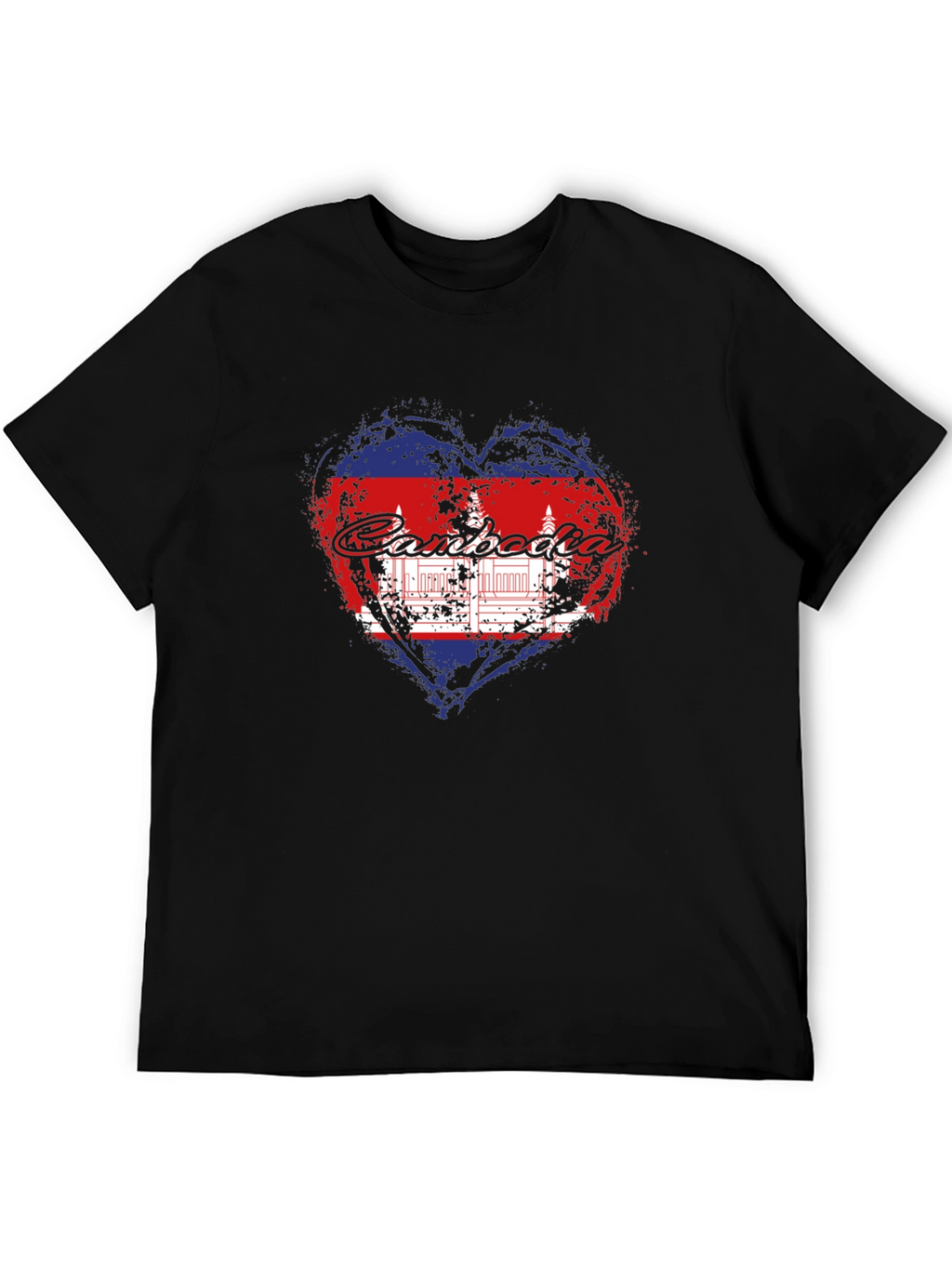Cambodia Heart Flag Graphic T-Shirt