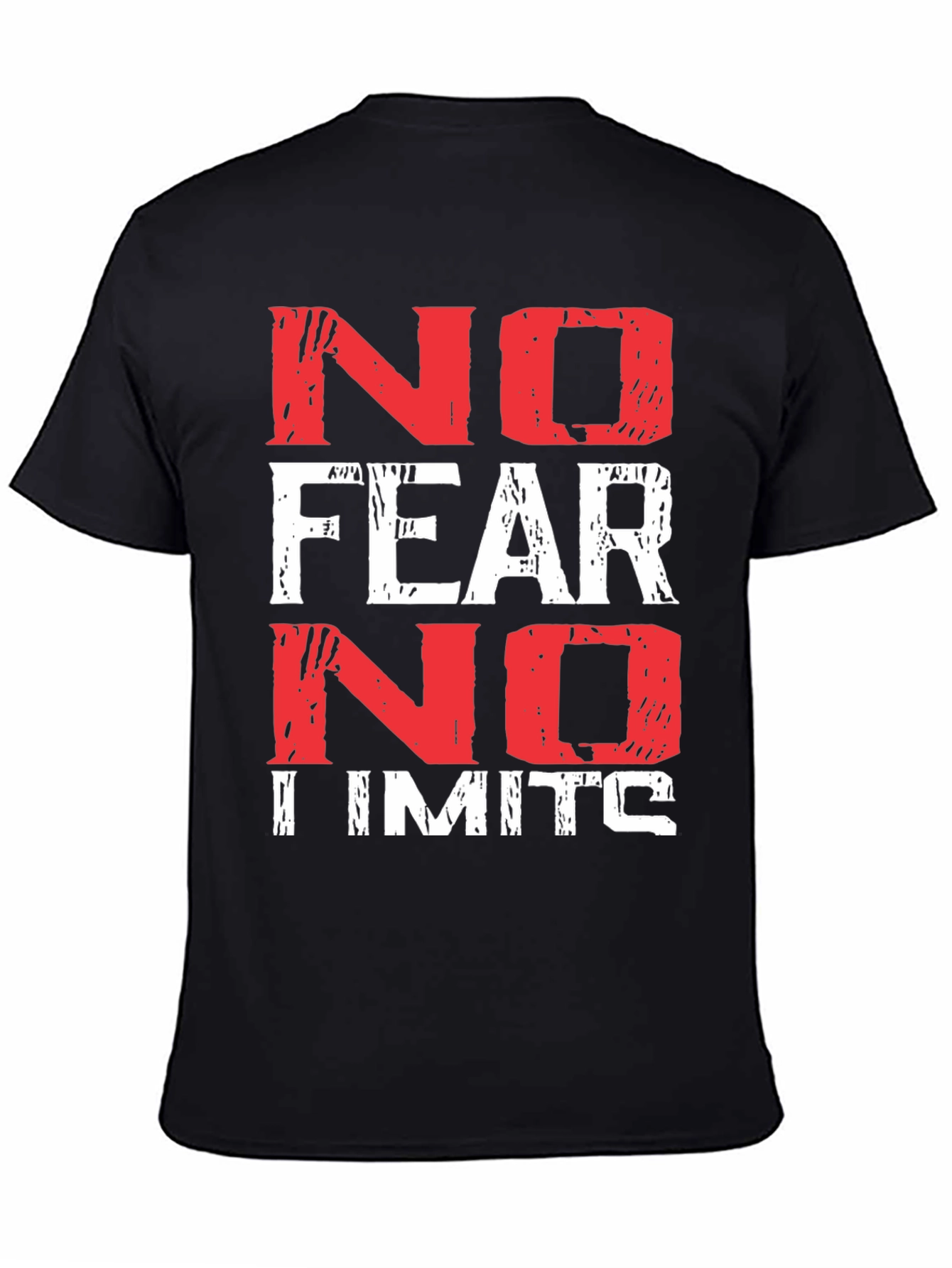No Fear No Limits Black Graphic T-Shirt