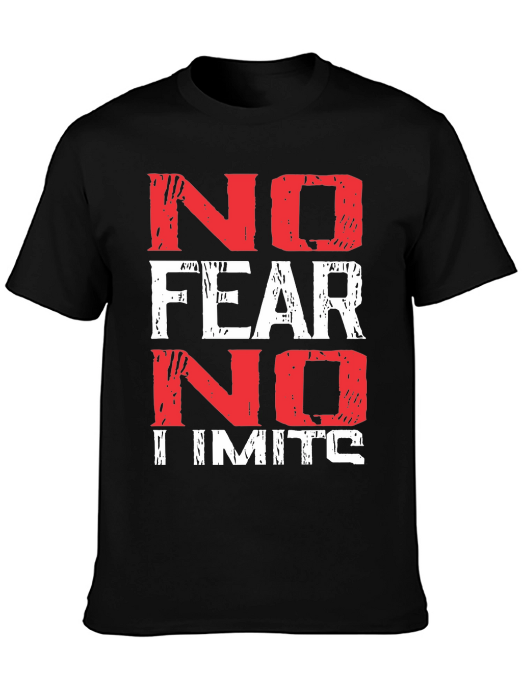 No Fear No Limits Black Graphic T-Shirt