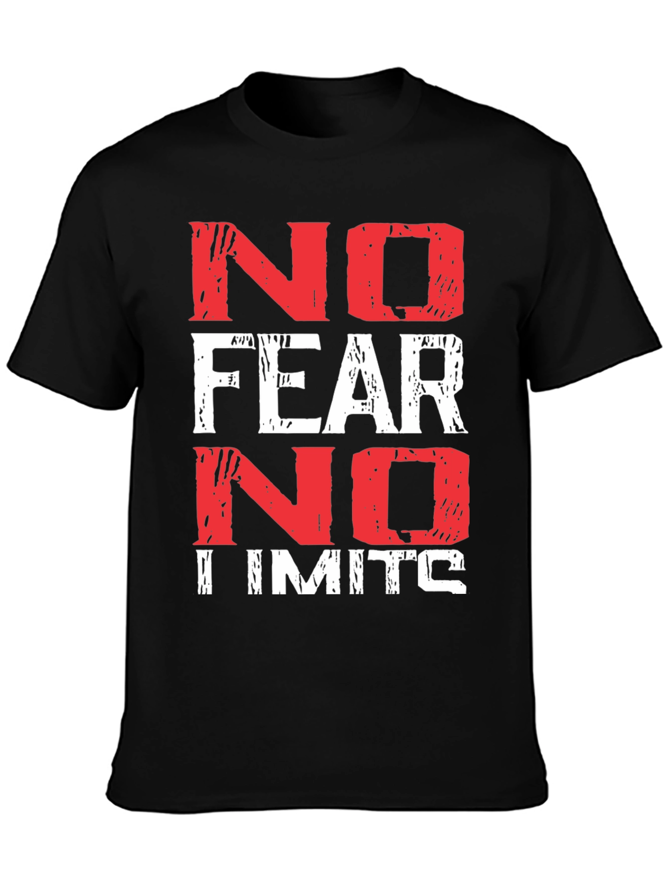 No Fear No Limits Black Graphic T-Shirt
