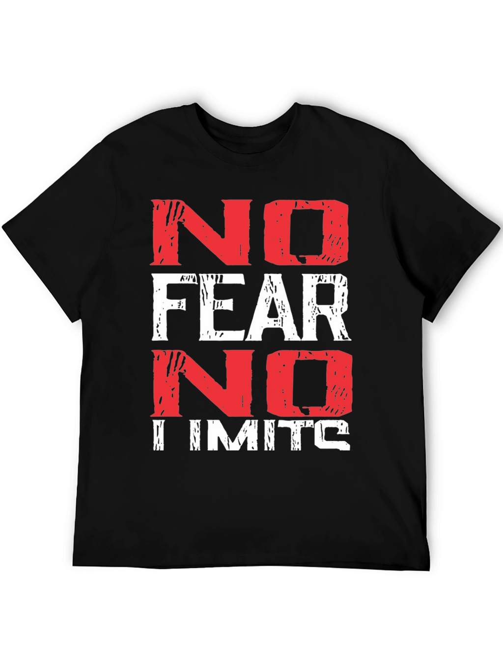 No Fear No Limits Black Graphic T-Shirt