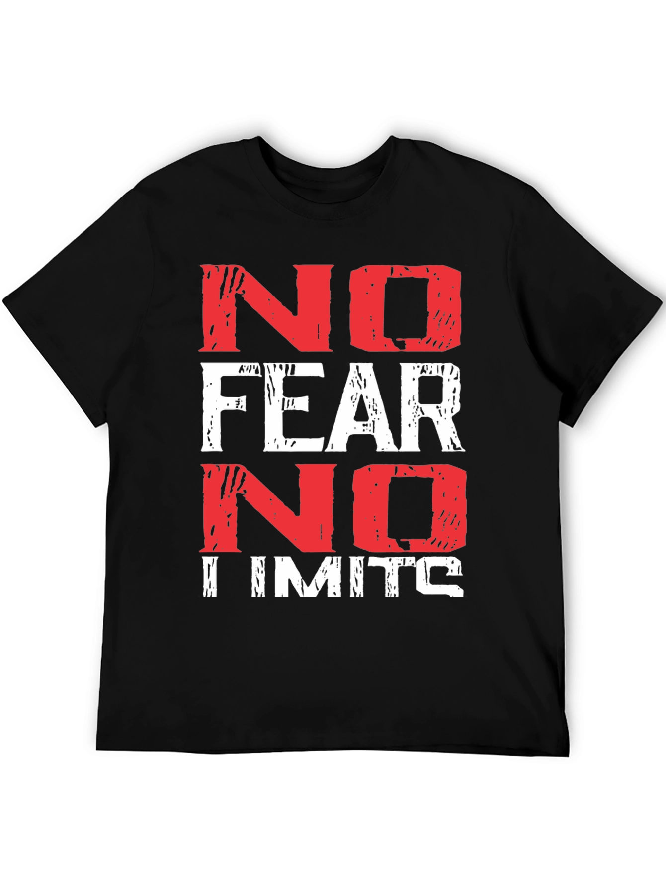 No Fear No Limits Black Graphic T-Shirt