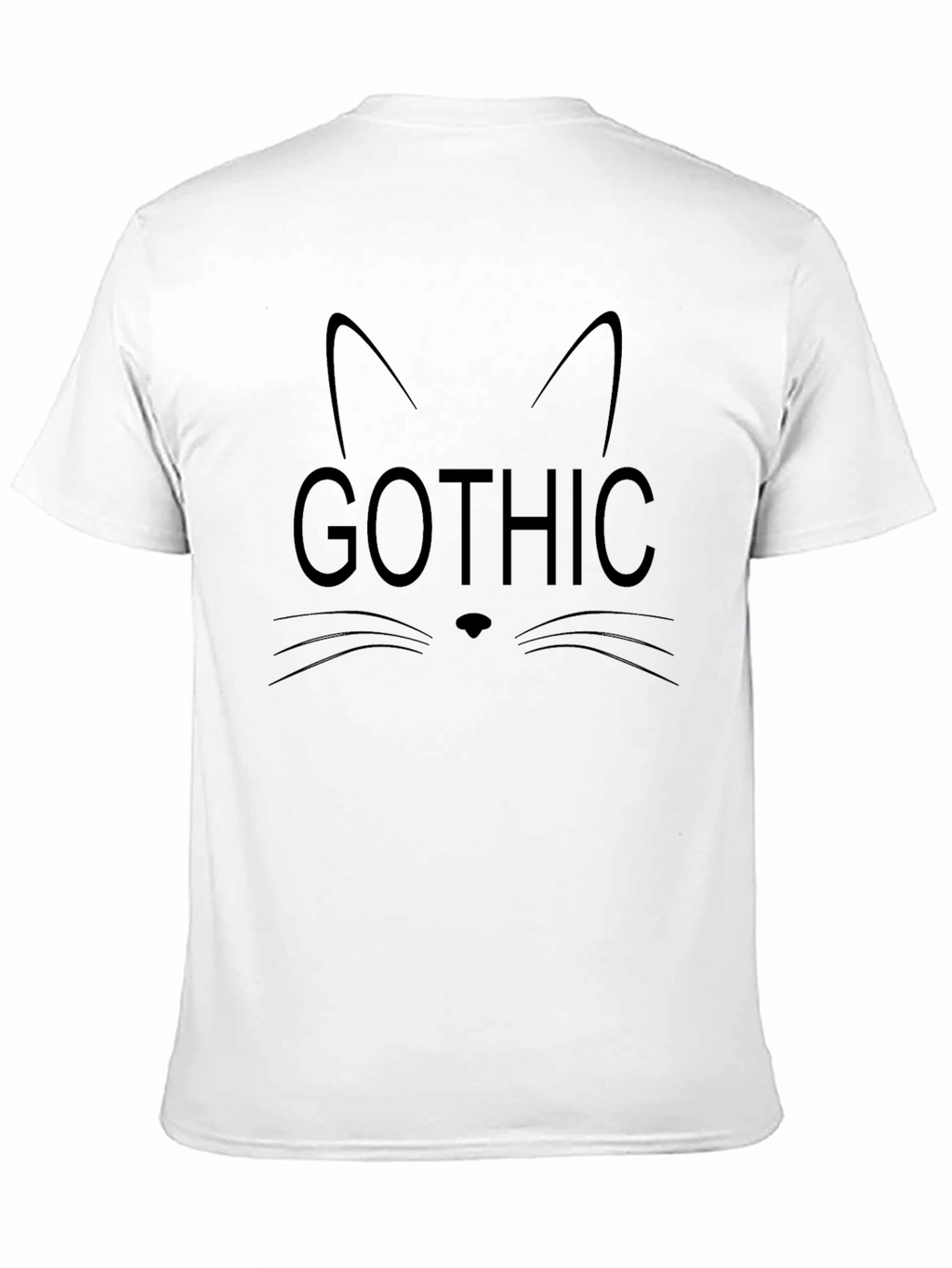 Gothic Cat Face Graphic Tee - Mens Black T-Shirt