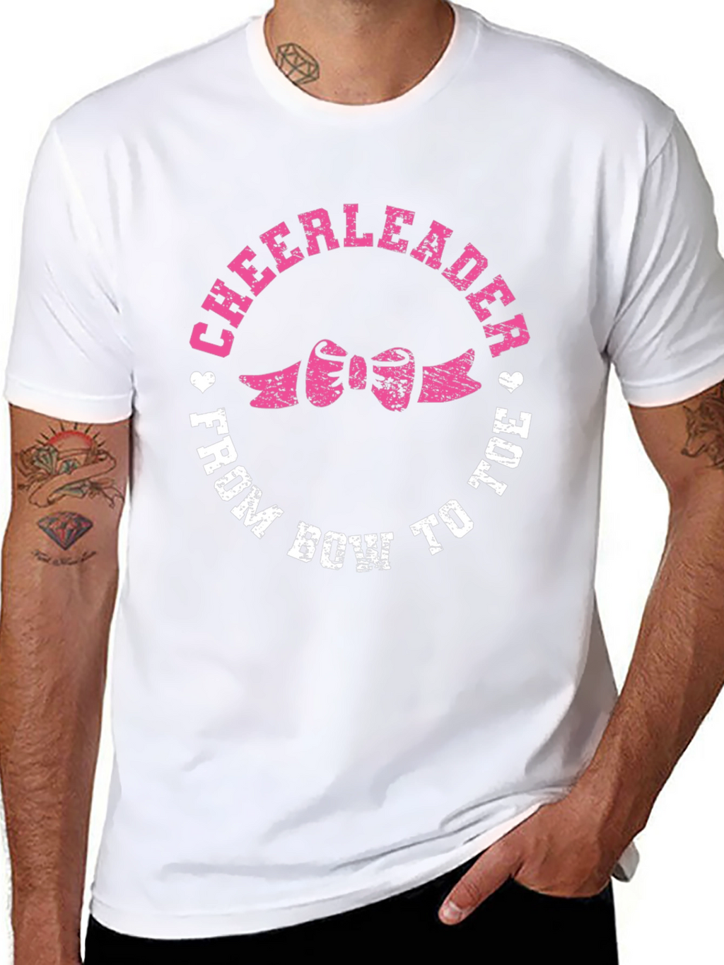 Cheerleader From Bow to Toe Black T-Shirt