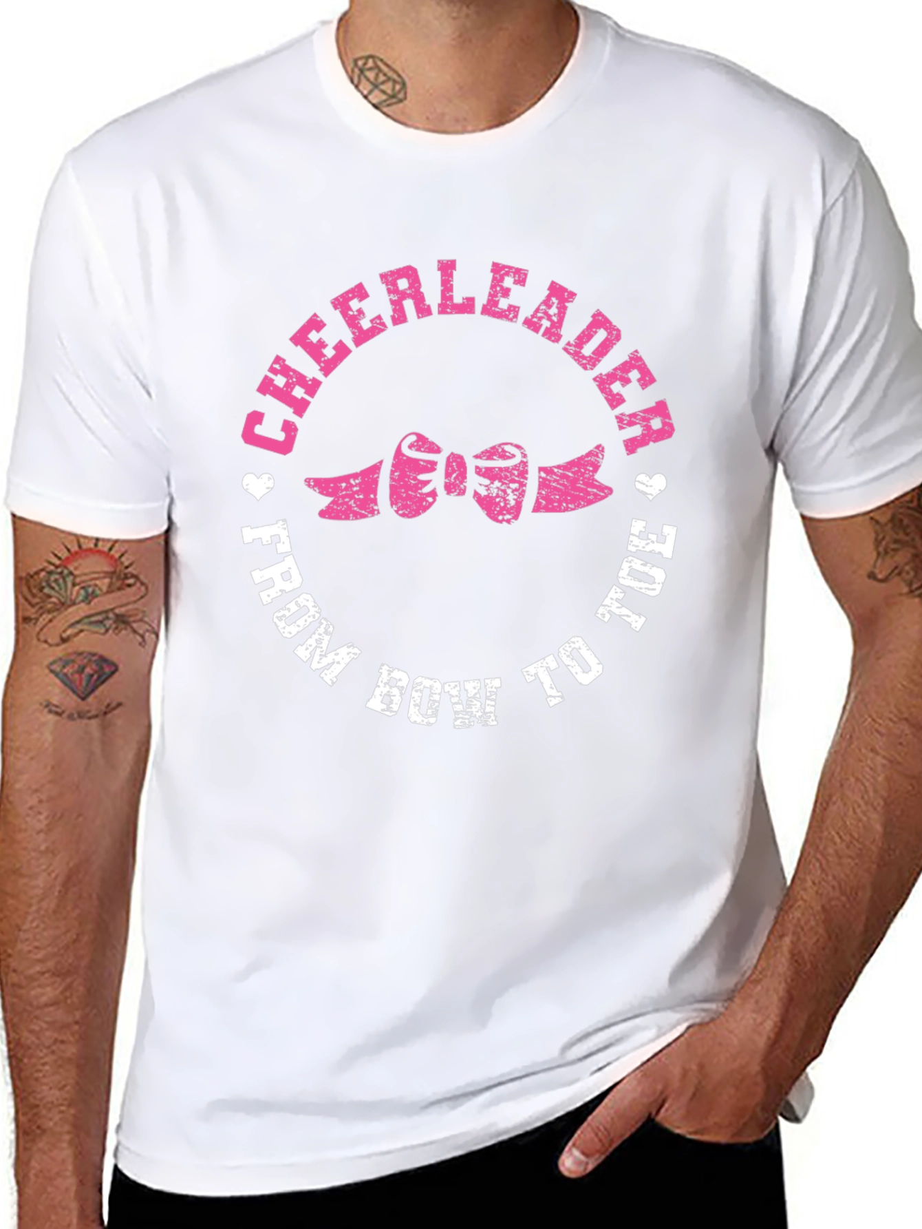Cheerleader From Bow to Toe Black T-Shirt