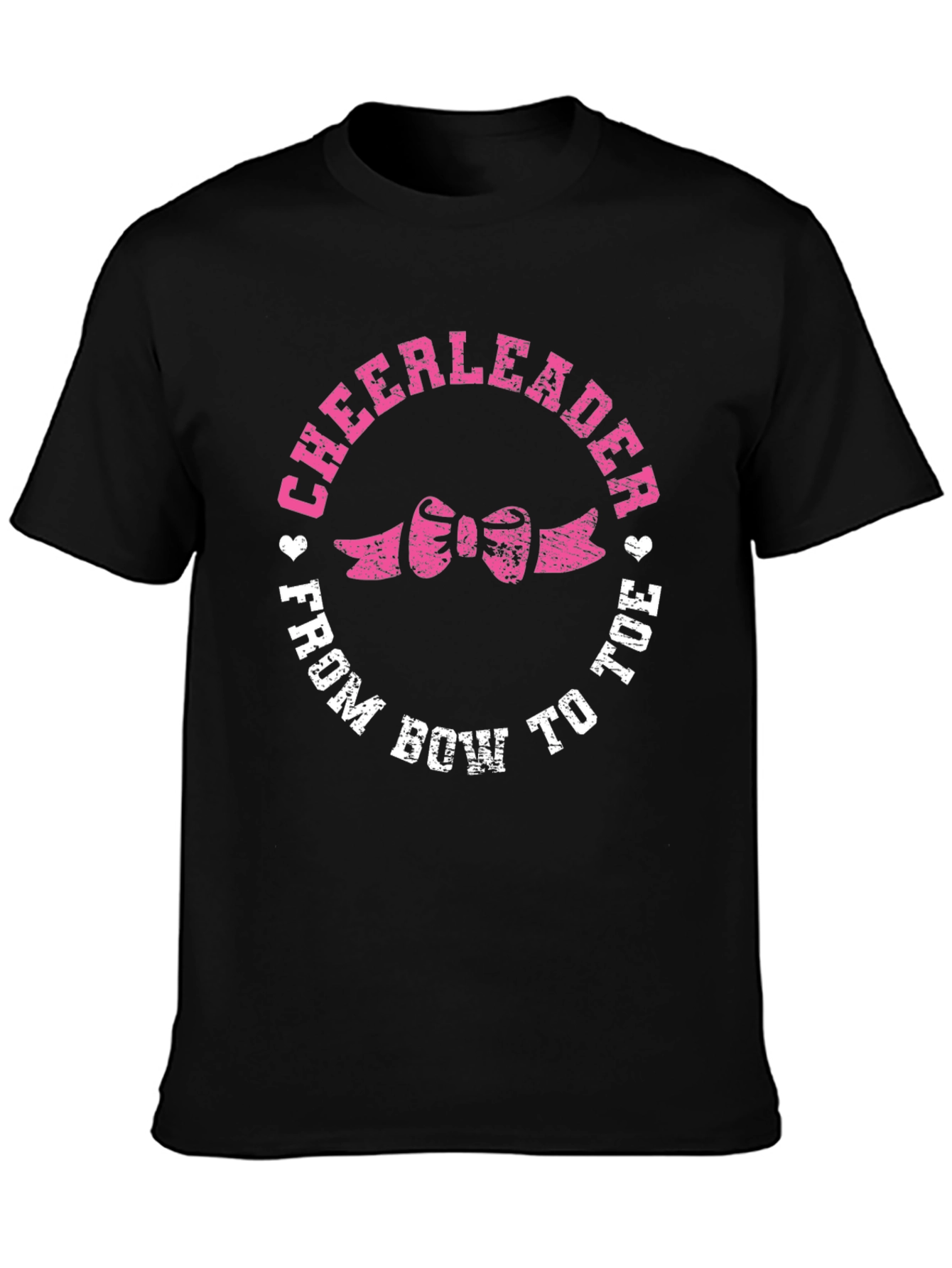 Cheerleader From Bow to Toe Black T-Shirt