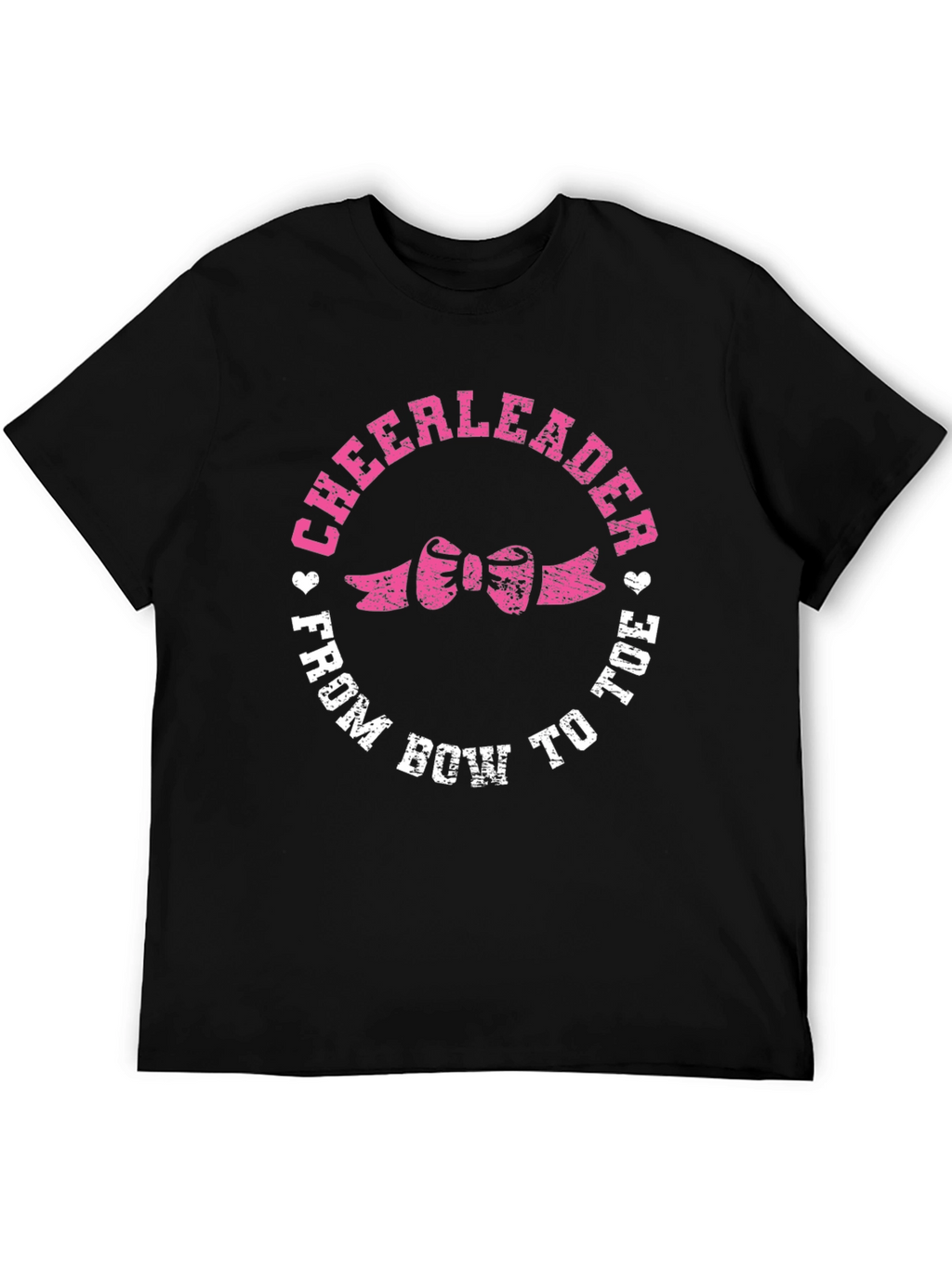 Cheerleader From Bow to Toe Black T-Shirt