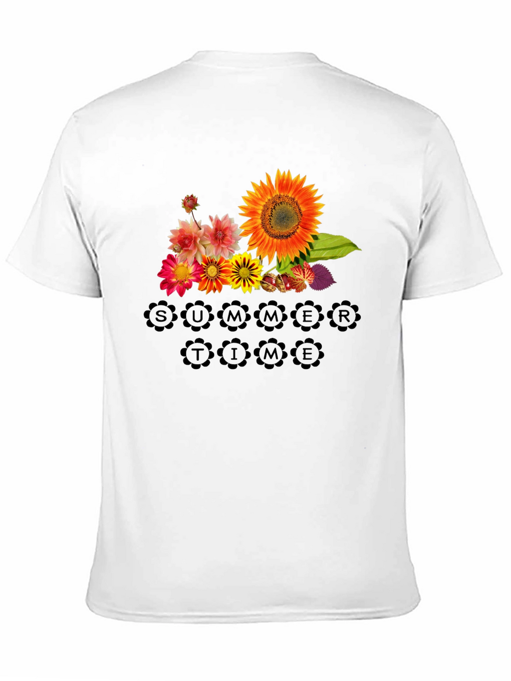 Floral Summertime Graphic Black T-Shirt
