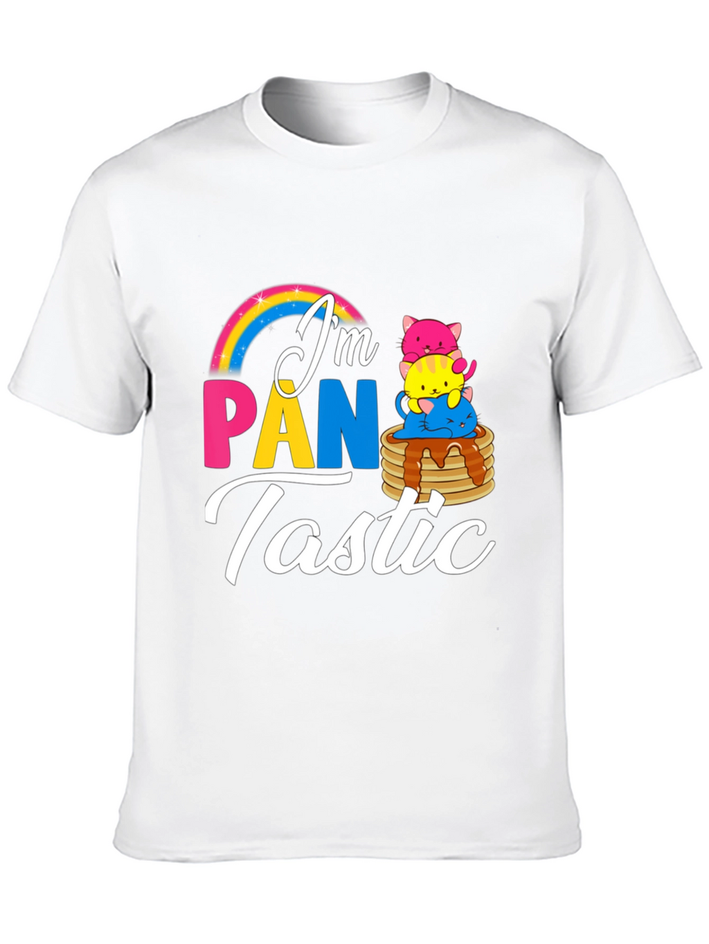 Pan-tastic Pride Tee: Rainbow & Kitten Stack!