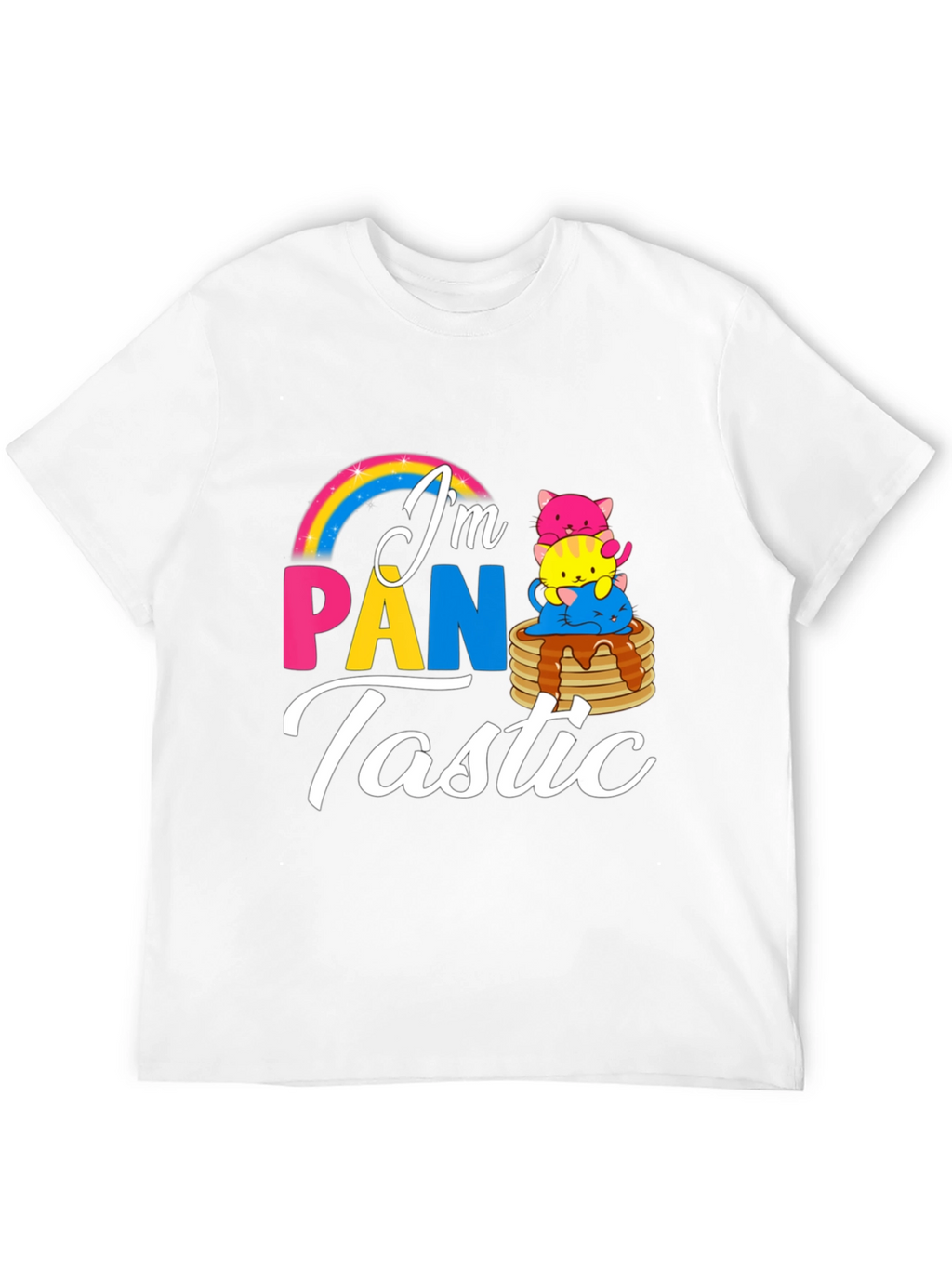 Pan-tastic Pride Tee: Rainbow & Kitten Stack!