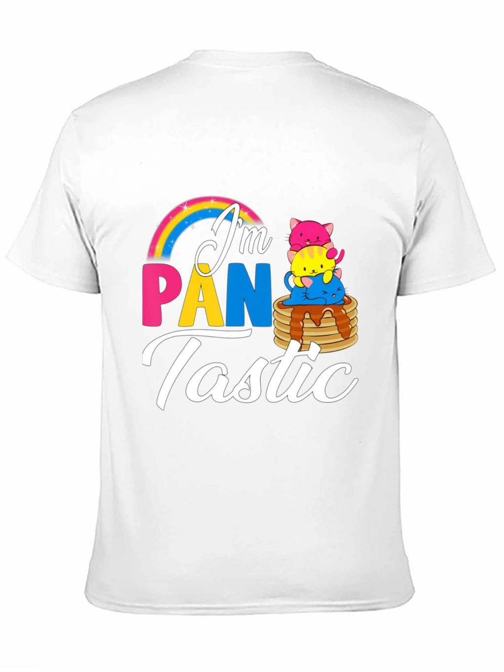 Pan-tastic Pride Tee: Rainbow & Kitten Stack!