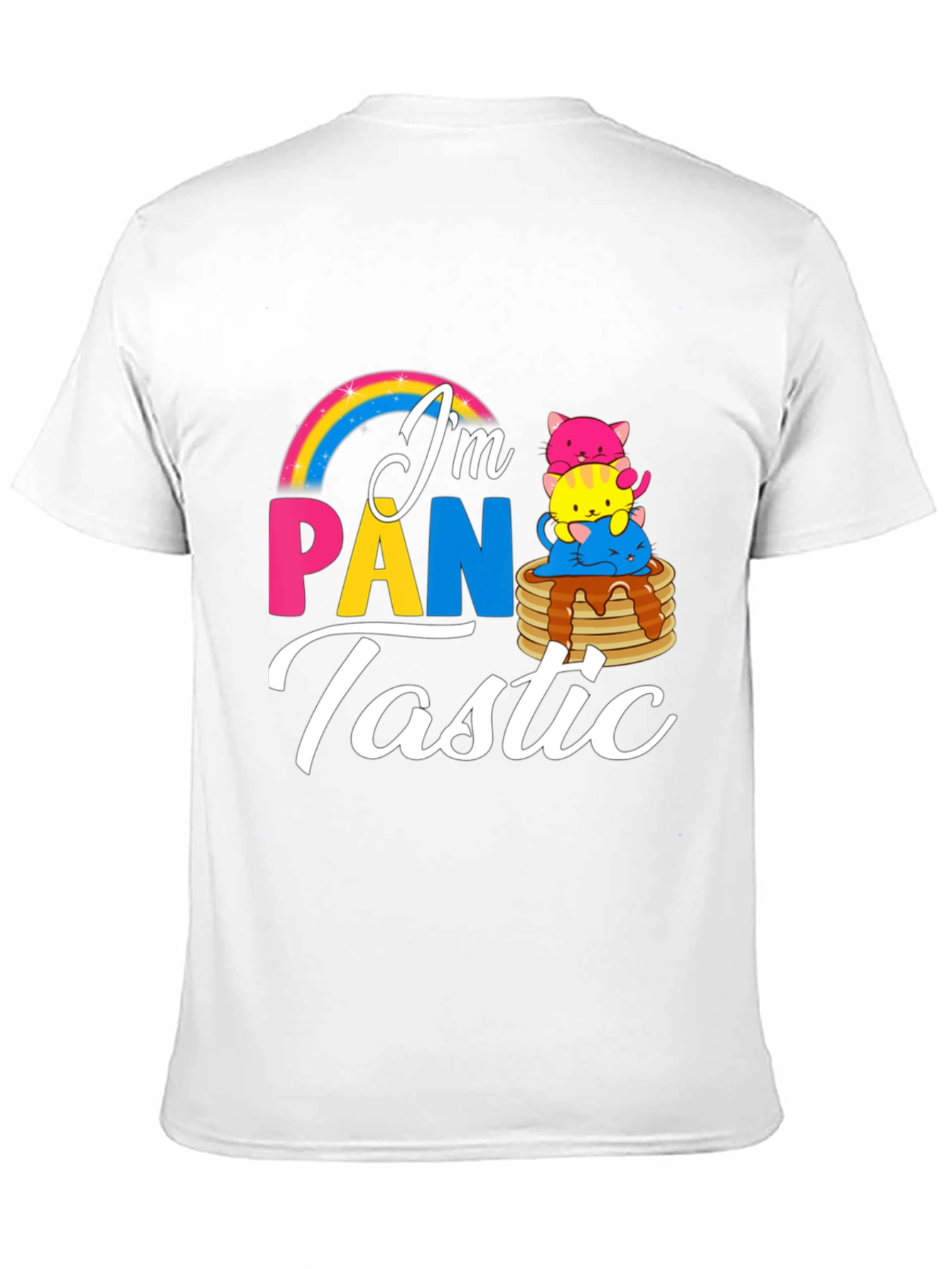 Pan-tastic Pride Tee: Rainbow & Kitten Stack!