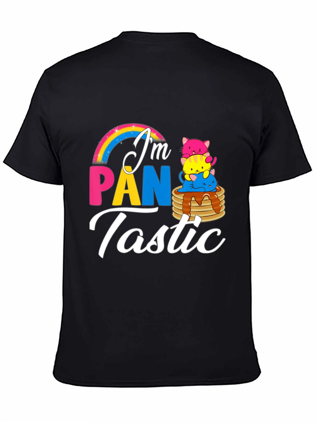 Pan-tastic Pride Tee: Rainbow & Kitten Stack!