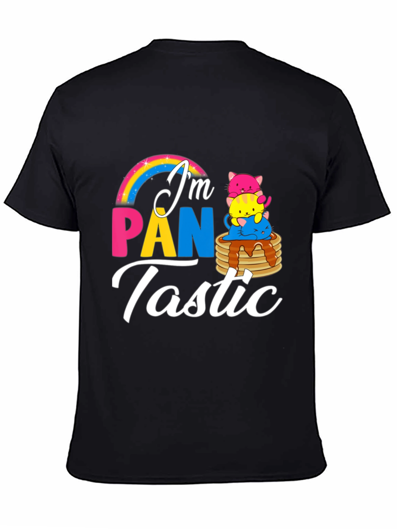 Pan-tastic Pride Tee: Rainbow & Kitten Stack!