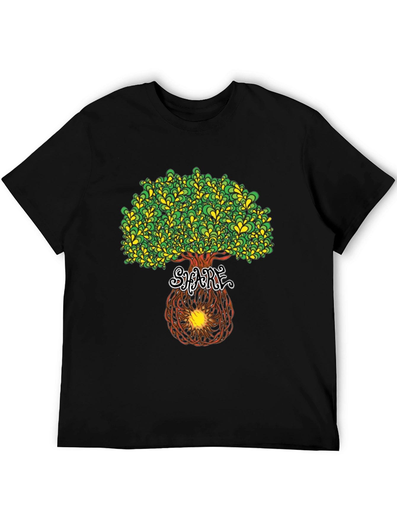 Psychedelic Tree Graphic Tee - Black