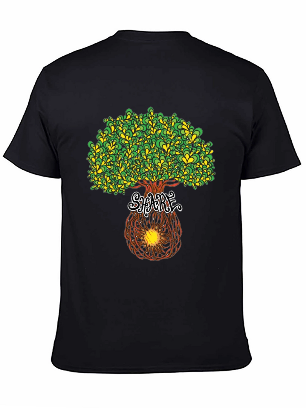 Psychedelic Tree Graphic Tee - Black