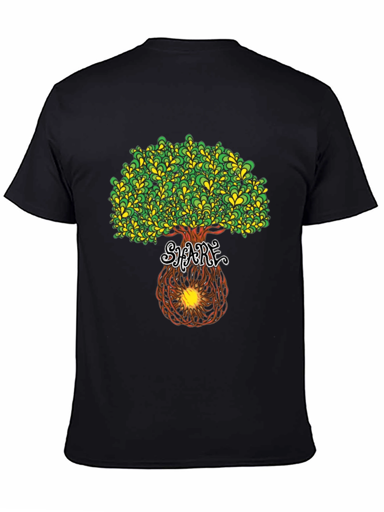 Psychedelic Tree Graphic Tee - Black