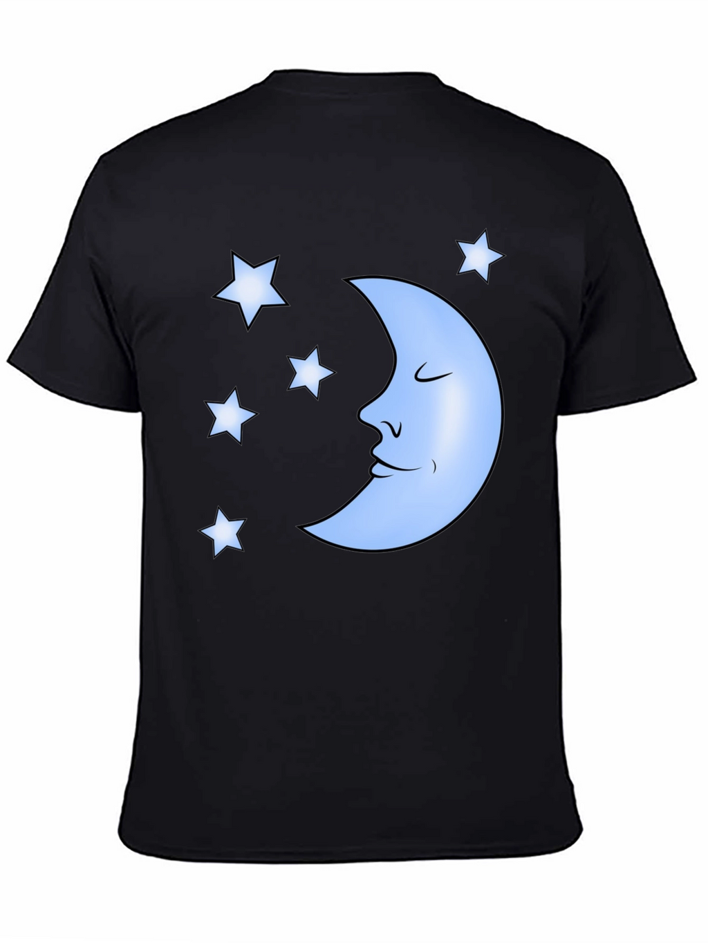 Dreamy Moon & Stars Graphic Tee - Black