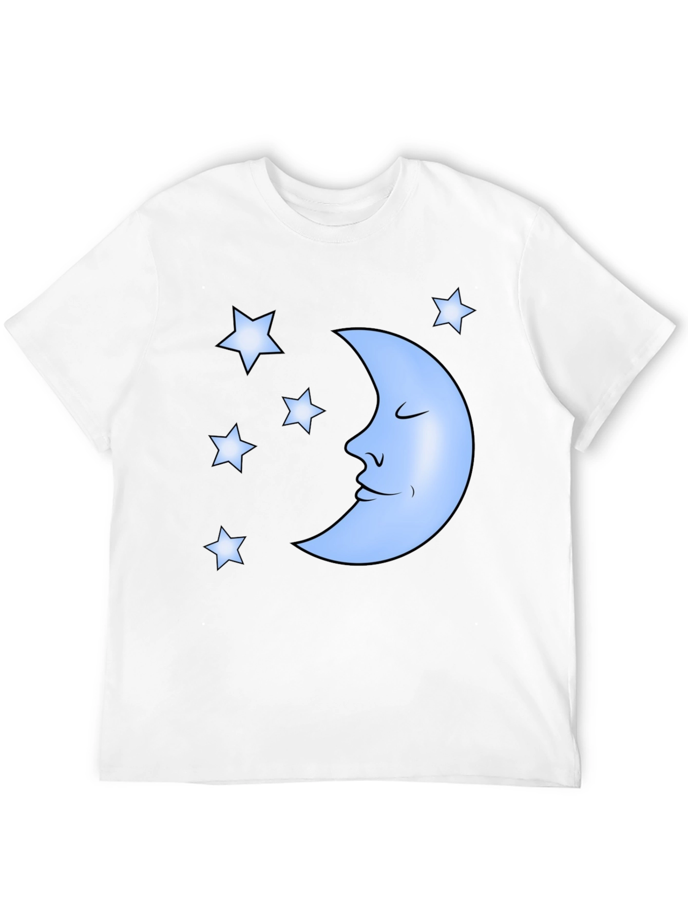 Dreamy Moon & Stars Graphic Tee - Black