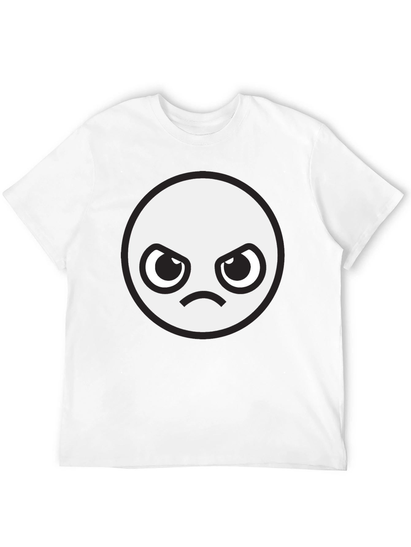 Angry Face Graphic Black T-Shirt