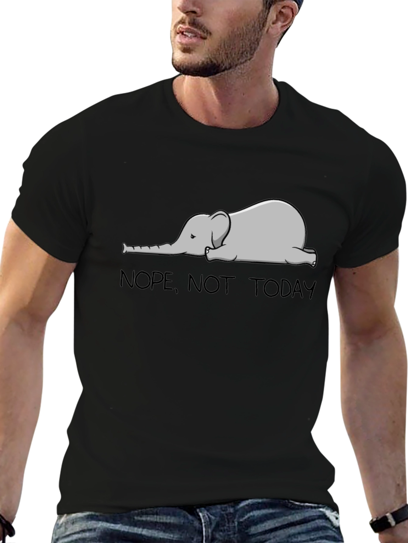 Nope Not Today Elephant Graphic T-Shirt