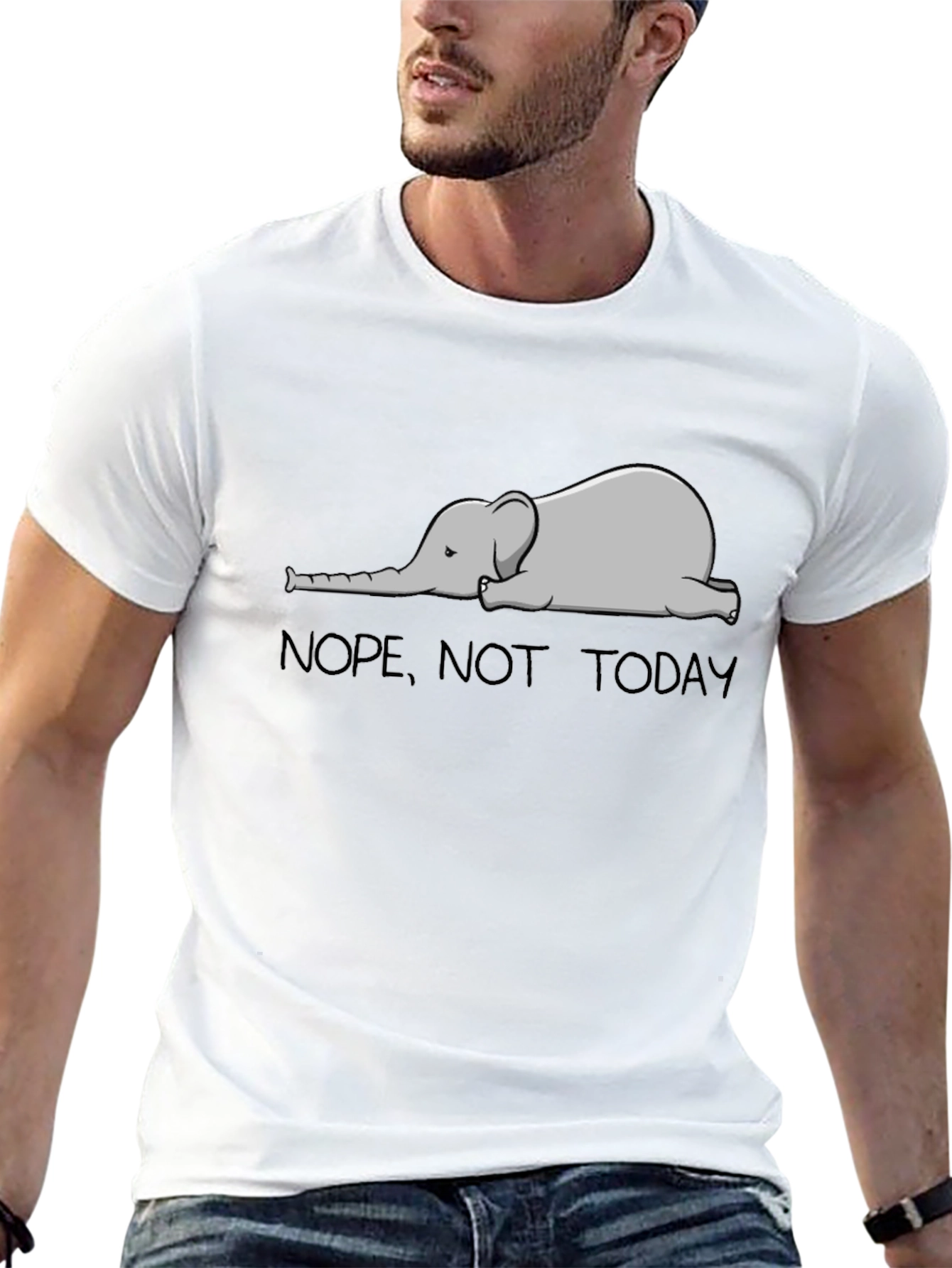 Nope Not Today Elephant Graphic T-Shirt
