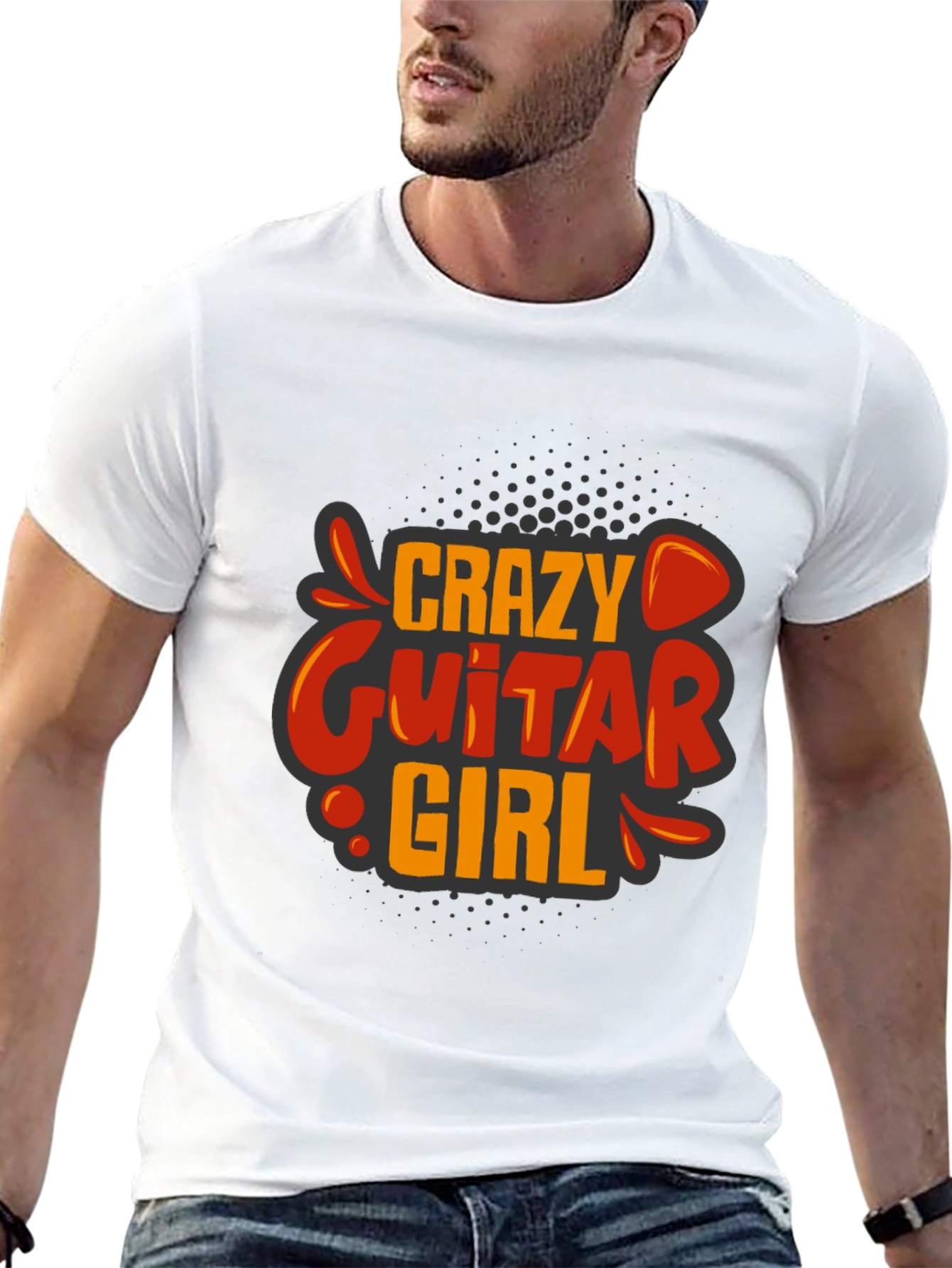 Crazy Guitar Girl Graphic Tee - Rock On!