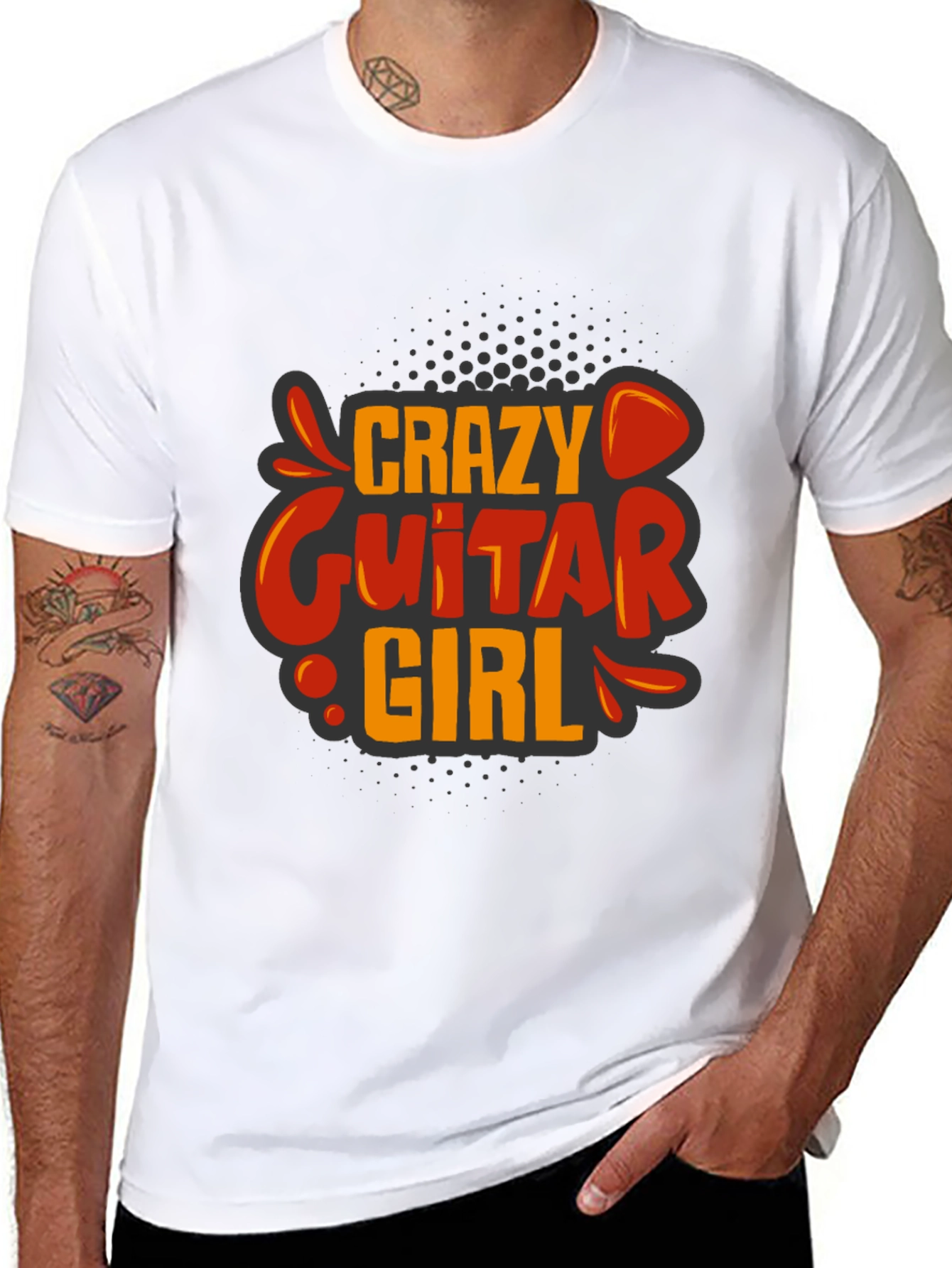 Crazy Guitar Girl Graphic Tee - Rock On!