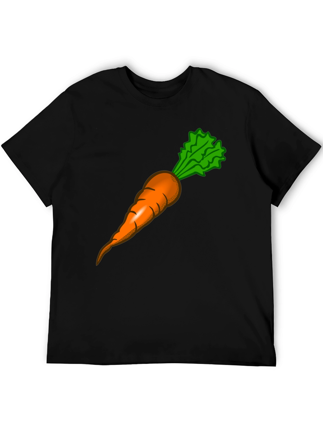 Funny Carrot Graphic Tee - Black Cotton T-Shirt
