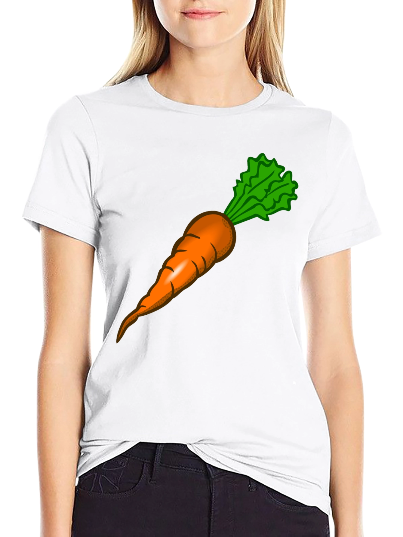 Funny Carrot Graphic Tee - Black Cotton T-Shirt