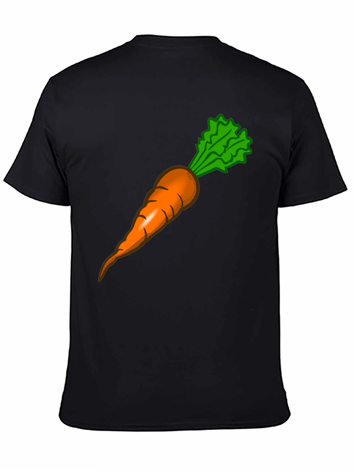 Funny Carrot Graphic Tee - Black Cotton T-Shirt