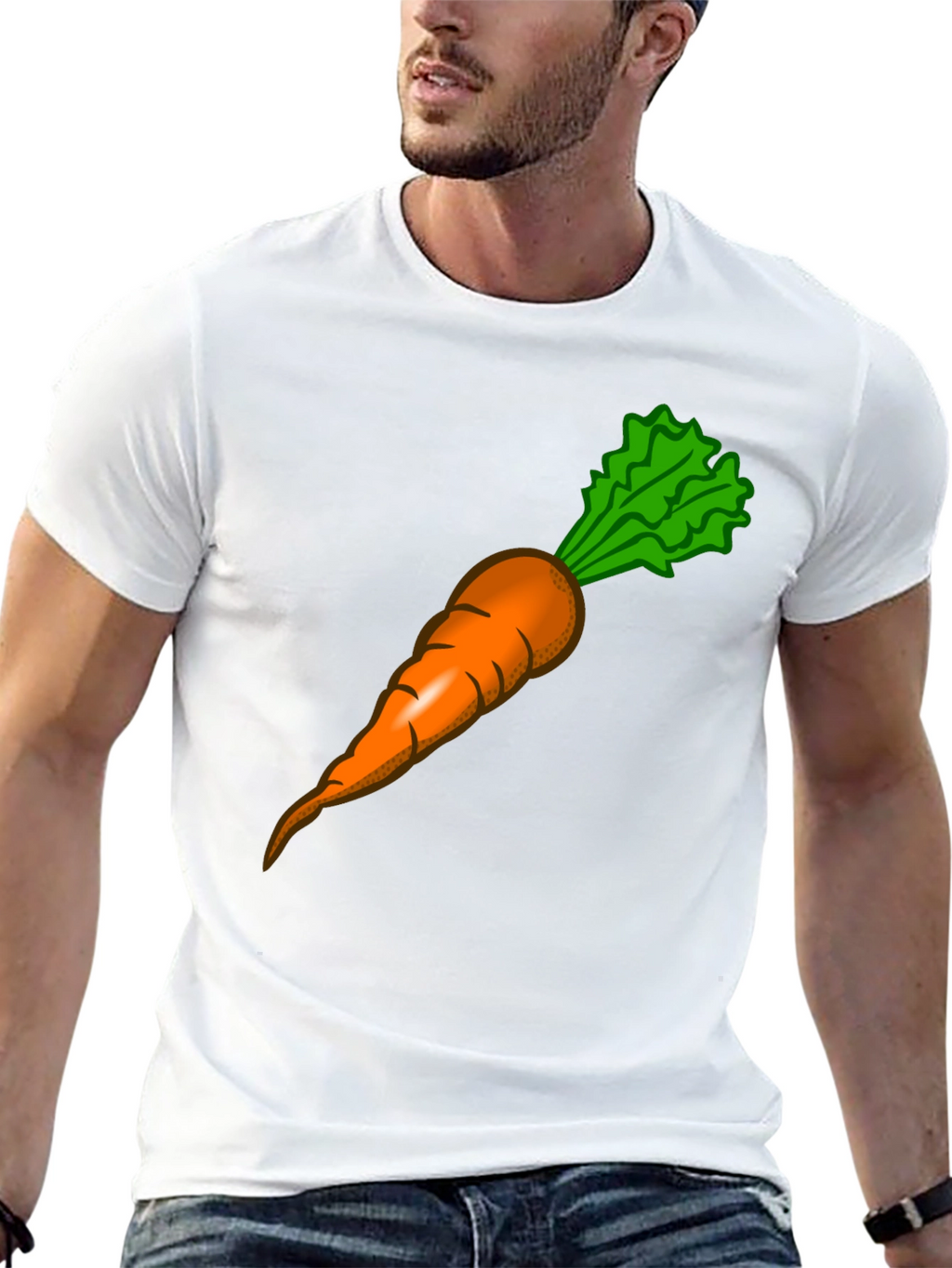 Funny Carrot Graphic Tee - Black Cotton T-Shirt